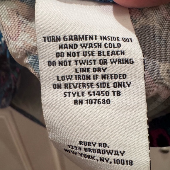 3 for $20 - * Teal Floral V-Neck Tunic with Purple & Orange Accents - Picture 3 of 5